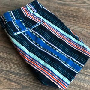 a.n.a. Twill Multicolor Blue Striped Shorts